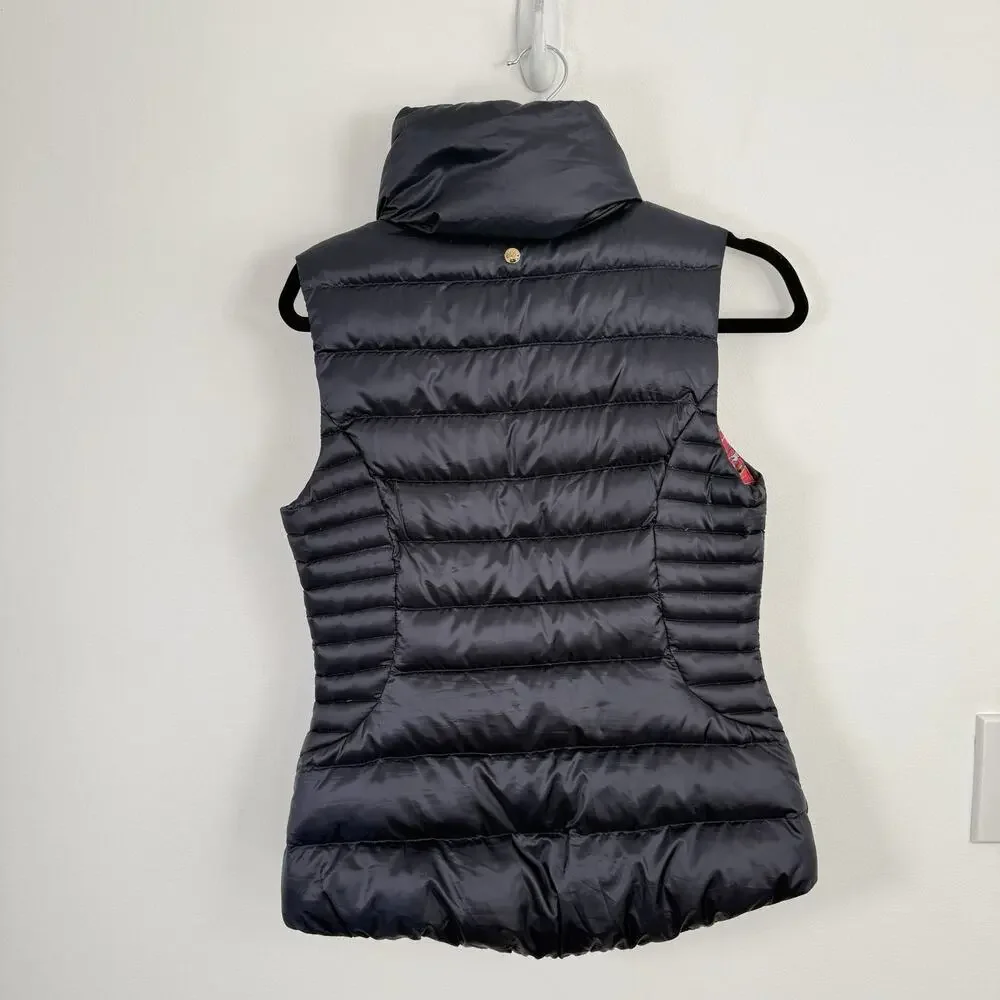 Lilly Pulitzer Allie Packable Quilted Down Puffer Vest Navy Blue Preppy Womens S